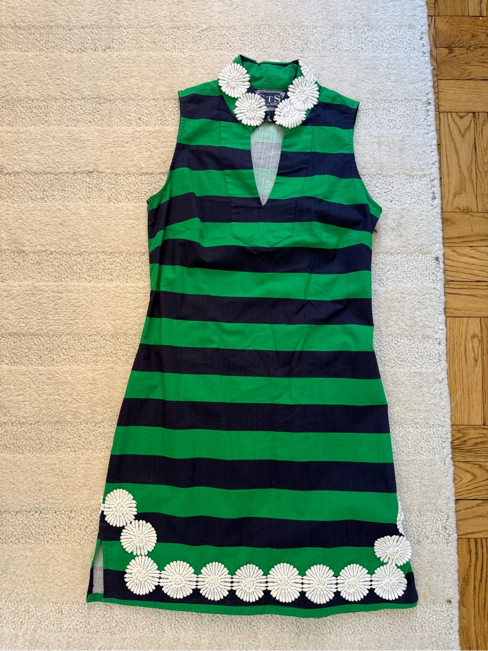 Sail to Sable Dress with Floral Trim